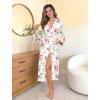 imageEkouaer Womens Robe Long Knit Kimono Bathrobe Lightweight Sleepwear Soft Ladies Loungewear with Pockets SXXLWhite Red Flowers