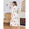 imageEkouaer Womens Robe Long Knit Kimono Bathrobe Lightweight Sleepwear Soft Ladies Loungewear with Pockets SXXLWhite Red Flowers