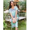 imageEkouaer 3 Pack Long Nightgowns for Women Full Length Short Sleeve Nightshirt Soft Plus Size Sleepwear Casual LoungewearBlack blue Strip blue