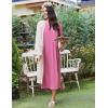 imageEkouaer 3 Pack Long Nightgowns for Women Full Length Short Sleeve Nightshirt Soft Plus Size Sleepwear Casual LoungewearBlack pink blue Flower