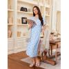 imageEkouaer 3 Pack Long Nightgowns for Women Full Length Short Sleeve Nightshirt Soft Plus Size Sleepwear Casual LoungewearBlack star blue Green