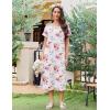 imageEkouaer 3 Pack Long Nightgowns for Women Full Length Short Sleeve Nightshirt Soft Plus Size Sleepwear Casual LoungewearBlue Flower white Red Flowersblue Strip