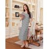 imageEkouaer 3 Pack Long Nightgowns for Women Full Length Short Sleeve Nightshirt Soft Plus Size Sleepwear Casual LoungewearBlue star grey Strip