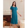 imageEkouaer 3 Pack Long Nightgowns for Women Full Length Short Sleeve Nightshirt Soft Plus Size Sleepwear Casual LoungewearWine Red pink blue Green