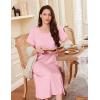 imageEkouaer 3 Pack Long Nightgowns for Women Full Length Short Sleeve Nightshirt Soft Plus Size Sleepwear Casual LoungewearWine Red pink blue Green