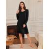 imageEkouaer 3 Pack Womens Nightgowns Long Sleeve Sleep Shirts Comfy Soft Nightshirt Women Pajama Sleep Dress Cute SleepwearBlack grey navy