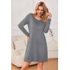imageEkouaer 3 Pack Womens Nightgowns Long Sleeve Sleep Shirts Comfy Soft Nightshirt Women Pajama Sleep Dress Cute SleepwearBlack grey navy