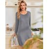 imageEkouaer 3 Pack Womens Nightgowns Long Sleeve Sleep Shirts Comfy Soft Nightshirt Women Pajama Sleep Dress Cute SleepwearBlack grey navy