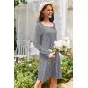imageEkouaer 3 Pack Womens Nightgowns Long Sleeve Sleep Shirts Comfy Soft Nightshirt Women Pajama Sleep Dress Cute SleepwearBlack grey strip