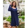 imageEkouaer 3 Pack Womens Nightgowns Long Sleeve Sleep Shirts Comfy Soft Nightshirt Women Pajama Sleep Dress Cute SleepwearBlack navy star