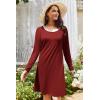 imageEkouaer 3 Pack Womens Nightgowns Long Sleeve Sleep Shirts Comfy Soft Nightshirt Women Pajama Sleep Dress Cute SleepwearBlack wine Red grey Flowers