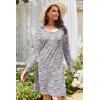 imageEkouaer 3 Pack Womens Nightgowns Long Sleeve Sleep Shirts Comfy Soft Nightshirt Women Pajama Sleep Dress Cute SleepwearFlower penguin deep Night