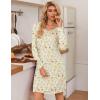 imageEkouaer 3 Pack Womens Nightgowns Long Sleeve Sleep Shirts Comfy Soft Nightshirt Women Pajama Sleep Dress Cute SleepwearFlower penguin deep Night