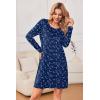 imageEkouaer 3 Pack Womens Nightgowns Long Sleeve Sleep Shirts Comfy Soft Nightshirt Women Pajama Sleep Dress Cute SleepwearFlower penguin deep Night