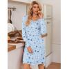 imageEkouaer 3 Pack Womens Nightgowns Long Sleeve Sleep Shirts Comfy Soft Nightshirt Women Pajama Sleep Dress Cute SleepwearGood Night coffee star