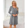 imageEkouaer 3 Pack Womens Nightgowns Long Sleeve Sleep Shirts Comfy Soft Nightshirt Women Pajama Sleep Dress Cute SleepwearRed Plaid green Plaid white Plaid