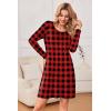 imageEkouaer 3 Pack Womens Nightgowns Long Sleeve Sleep Shirts Comfy Soft Nightshirt Women Pajama Sleep Dress Cute SleepwearRed Plaid green Plaid white Plaid