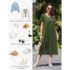 imageEkouaer Cotton Nightgowns for Women Long House Dresses with Pockets Plus Size Night Gowns Short Sleeve Night Shirts S3XLArmy Green