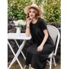imageEkouaer Cotton Nightgowns for Women Long House Dresses with Pockets Plus Size Night Gowns Short Sleeve Night Shirts S3XLBlack