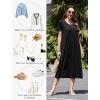 imageEkouaer Cotton Nightgowns for Women Long House Dresses with Pockets Plus Size Night Gowns Short Sleeve Night Shirts S3XLBlack
