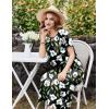 imageEkouaer Cotton Nightgowns for Women Long House Dresses with Pockets Plus Size Night Gowns Short Sleeve Night Shirts S3XLBlack Flower