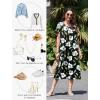 imageEkouaer Cotton Nightgowns for Women Long House Dresses with Pockets Plus Size Night Gowns Short Sleeve Night Shirts S3XLBlack Flower
