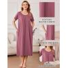 imageEkouaer Cotton Nightgowns for Women Long House Dresses with Pockets Plus Size Night Gowns Short Sleeve Night Shirts S3XLDusty Rose