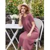 imageEkouaer Cotton Nightgowns for Women Long House Dresses with Pockets Plus Size Night Gowns Short Sleeve Night Shirts S3XLDusty Rose
