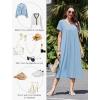 imageEkouaer Cotton Nightgowns for Women Long House Dresses with Pockets Plus Size Night Gowns Short Sleeve Night Shirts S3XLLight Blue