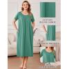 imageEkouaer Cotton Nightgowns for Women Long House Dresses with Pockets Plus Size Night Gowns Short Sleeve Night Shirts S3XLLight Green