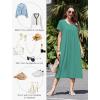 imageEkouaer Cotton Nightgowns for Women Long House Dresses with Pockets Plus Size Night Gowns Short Sleeve Night Shirts S3XLLight Green