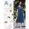imageEkouaer Cotton Nightgowns for Women Long House Dresses with Pockets Plus Size Night Gowns Short Sleeve Night Shirts S3XLNavy Blue
