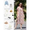 imageEkouaer Cotton Nightgowns for Women Long House Dresses with Pockets Plus Size Night Gowns Short Sleeve Night Shirts S3XLPink Flower