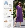 imageEkouaer Cotton Nightgowns for Women Long House Dresses with Pockets Plus Size Night Gowns Short Sleeve Night Shirts S3XLPurple