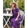 imageEkouaer Cotton Nightgowns for Women Long House Dresses with Pockets Plus Size Night Gowns Short Sleeve Night Shirts S3XLPurple