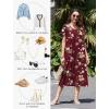 imageEkouaer Cotton Nightgowns for Women Long House Dresses with Pockets Plus Size Night Gowns Short Sleeve Night Shirts S3XLWine Red Flower