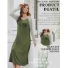 imageEkouaer Long Sleeve Nightgowns for Women Full Length Sleep Shirts Crew Neck Soft Nightshirts SXXLArmy Green Coffee