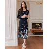 imageEkouaer Long Sleeve Nightgowns for Women Full Length Sleep Shirts Crew Neck Soft Nightshirts SXXLBlack Butterfly Flower