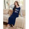 imageEkouaer Long Sleeve Nightgowns for Women Full Length Sleep Shirts Crew Neck Soft Nightshirts SXXLBlack Kiss