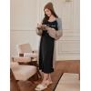 imageEkouaer Long Sleeve Nightgowns for Women Full Length Sleep Shirts Crew Neck Soft Nightshirts SXXLBlack Let Me Sleep