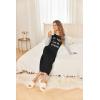 imageEkouaer Long Sleeve Nightgowns for Women Full Length Sleep Shirts Crew Neck Soft Nightshirts SXXLBlack Love Me