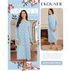 imageEkouaer Long Sleeve Nightgowns for Women Full Length Sleep Shirts Crew Neck Soft Nightshirts SXXLBlue Flower