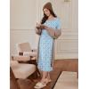 imageEkouaer Long Sleeve Nightgowns for Women Full Length Sleep Shirts Crew Neck Soft Nightshirts SXXLBlue Flower