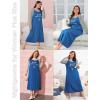 imageEkouaer Long Sleeve Nightgowns for Women Full Length Sleep Shirts Crew Neck Soft Nightshirts SXXLBlue Good Morning