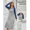 imageEkouaer Long Sleeve Nightgowns for Women Full Length Sleep Shirts Crew Neck Soft Nightshirts SXXLLight Grey Cat