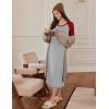 imageEkouaer Long Sleeve Nightgowns for Women Full Length Sleep Shirts Crew Neck Soft Nightshirts SXXLLight Grey Word