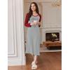 imageEkouaer Long Sleeve Nightgowns for Women Full Length Sleep Shirts Crew Neck Soft Nightshirts SXXLLight Grey Word