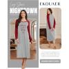 imageEkouaer Long Sleeve Nightgowns for Women Full Length Sleep Shirts Crew Neck Soft Nightshirts SXXLLight Grey Word