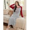 imageEkouaer Long Sleeve Nightgowns for Women Full Length Sleep Shirts Crew Neck Soft Nightshirts SXXLLight Grey Word