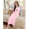 imageEkouaer Long Sleeve Nightgowns for Women Full Length Sleep Shirts Crew Neck Soft Nightshirts SXXLPink Teedy Bear
